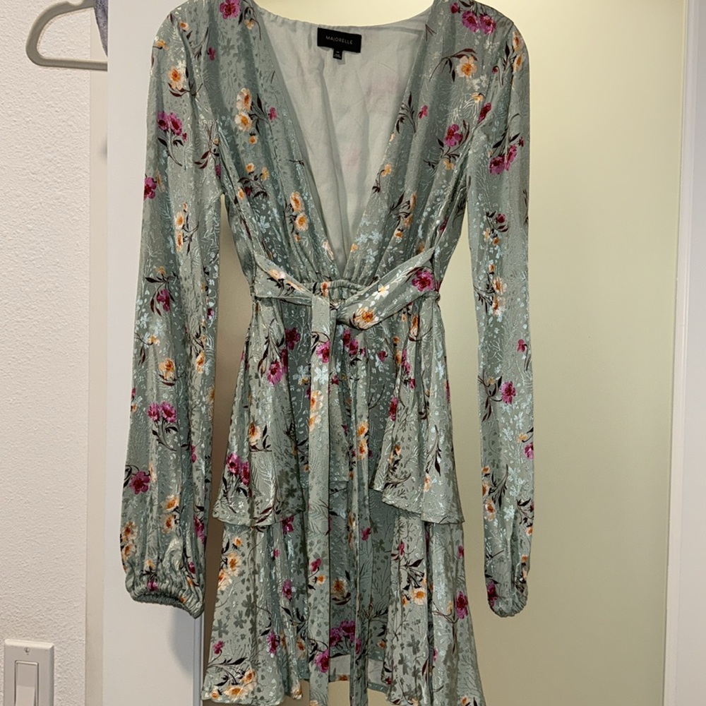 Revolve Majorelle Feminine Ruffly Berkshire Plunge Floral Wrap Dress XXS